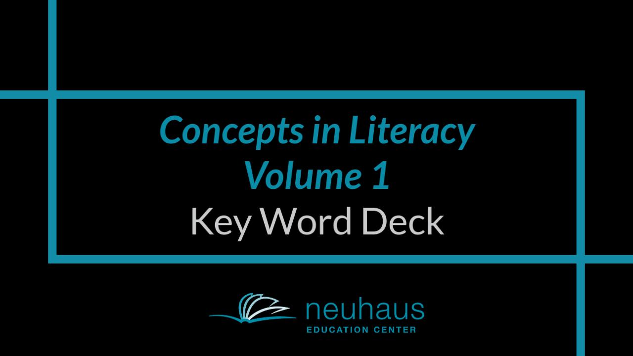 Key Word Deck - Concepts in Literacy Volume 1