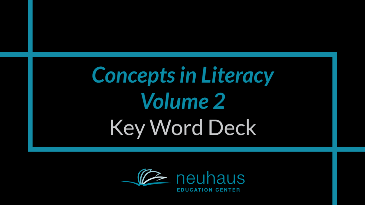 Key Word Deck - Concepts in Literacy Volume 2
