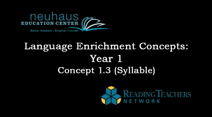 LE Year 1, Day 003 - Concept 1.03 - Syllable