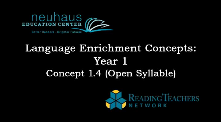 LE Year 1, Day 004 - Concept 1.04 - Open Syllable
