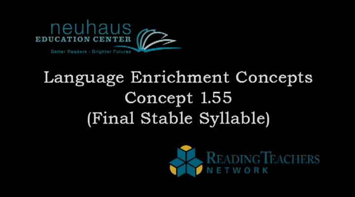 LE Year 1, Day 133 - Concept 1.55 - Final Stable Syllable -ble